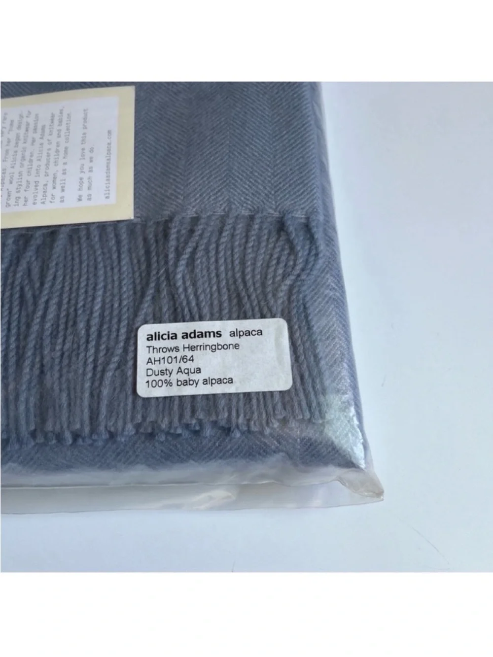 Alicia Adams Alpaca Herringbone Throw NEW